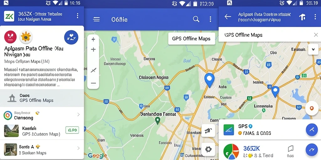 Tampilan antarmuka 365ZK untuk GPS Offline Maps yang user-friendly.