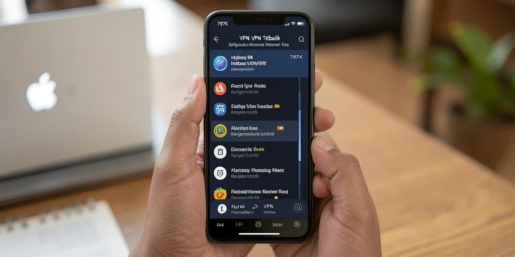 Tampilan antarmuka aplikasi VPN 797K yang user-friendly.
