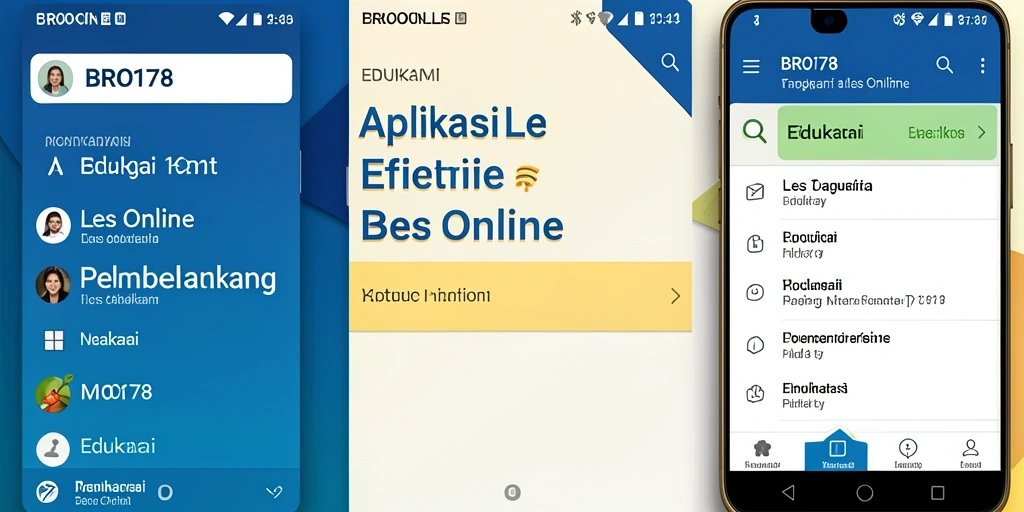 Tampilan antarmuka aplikasi Les Online BRO178 yang modern dan interaktif.