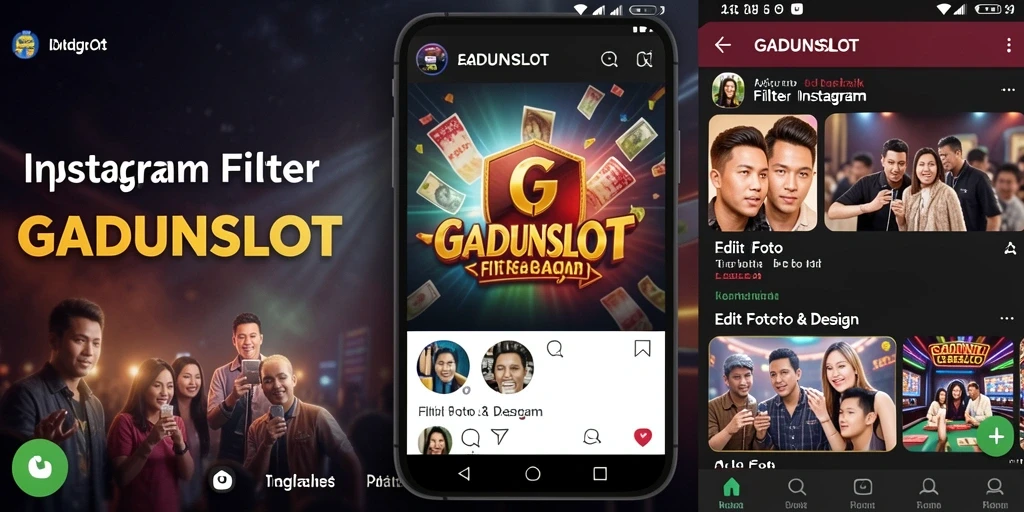 Tampilan GADUNSLOT menunjukkan beragam filter untuk edit foto modernen.