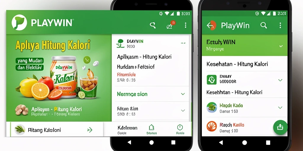 Antarmuka aplikasi PLAYWIN yang user-friendly untuk menghitung kalori.