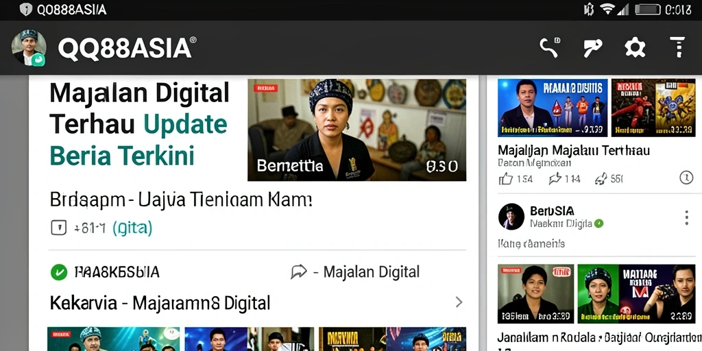 Screenshot aplikasi QQ88ASIA menampilkan antarmuka Majalah Digital yang menarik.