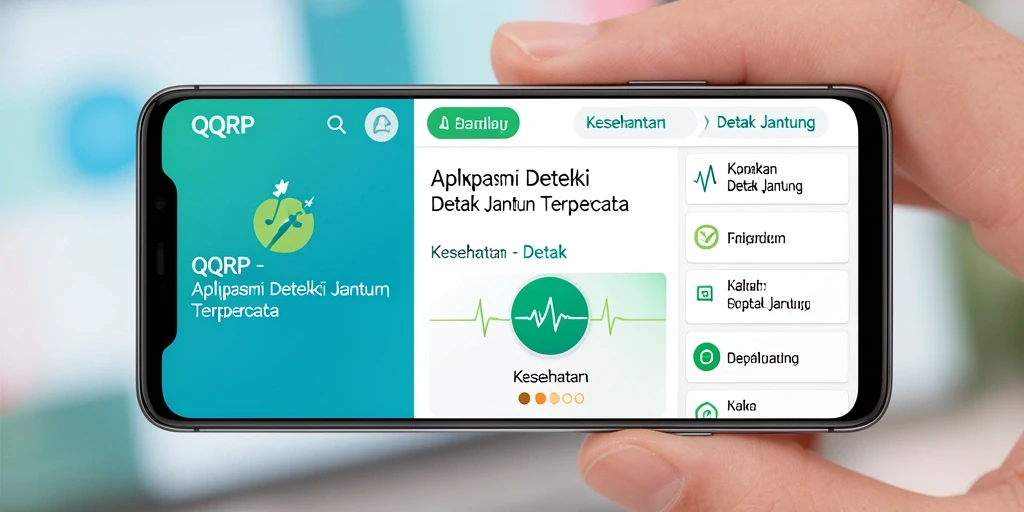 Screenshot utama QQRP menampilkan antarmuka pemantauan detak jantung.