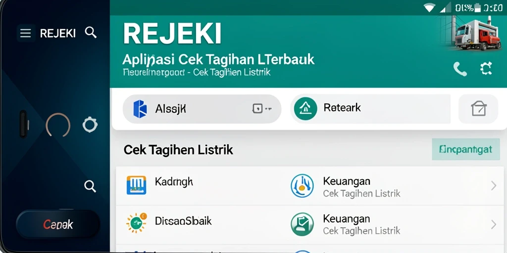 Antarmuka aplikasi REJEKI untuk cek tagihan listrik.