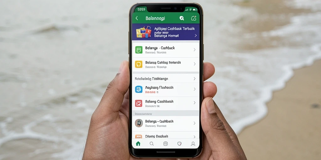 Tampilan antarmuka S9S9 dengan berbagai penawaran cashback.